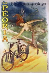 Poster advertising La Peoria bicycles