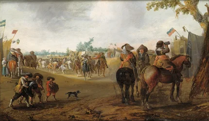 A Military Encampment with Cavalrymen