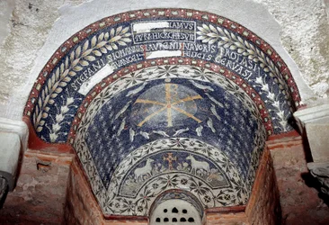 Paleochristian Art: The Monogram of Christ Surrounded by Symbols of the Holy Trinity