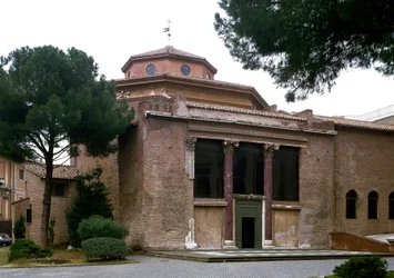 View of the Paleochretian baptistere of San Giovanni in Laterano