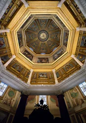 View of the vault inside the Paleochristian baptistery of San Giovanni in Laterano, built around 440. Rome