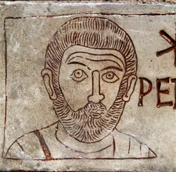 Representation of St. Peter. Paleochristian graffito from Aquileia. 1st century AD. Aquileia, Museo Nazionale Paleocristiano
