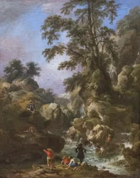 Landscape with Waterfall and Figures