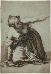 Kneeling Woman Turned to the Right