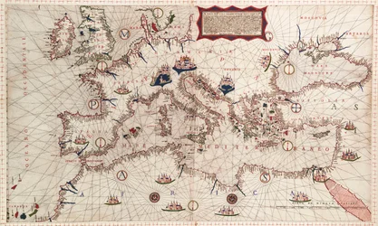 Chart of Mediterranean, Black and Caspian Seas