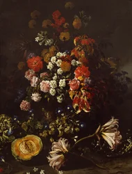 Flowers with crystal bowl