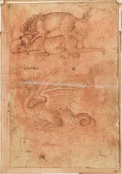 A Unicorn Killing a Hind and a Dragon