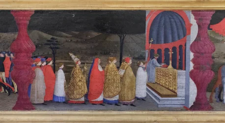 Predella of the profanation of the host, detail