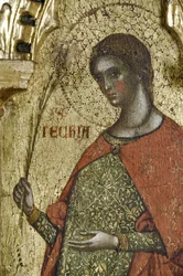 St Thecla (detail from Polyptych of the Crucifixion with Saints)