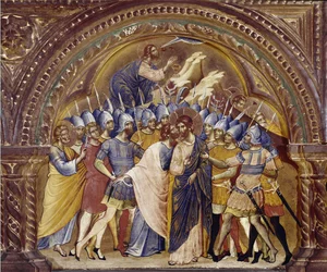 The Taking of Christ (detail of the polyptic of Santa Chiara, circa 1350)