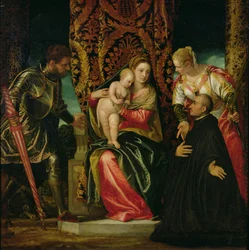Virgin and Child Between St. Justine and St. George, with a Benedictine Monk