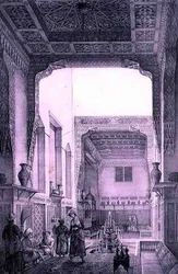 Interior Courtyard of the Ouatier-Hauch Kadan, from Voyage Pittoresque of Persia