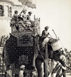 Queen Elizabeth II on an Elephant