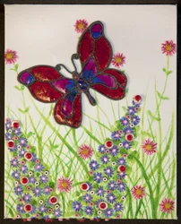 Butterflies, Red, Purple & Blue