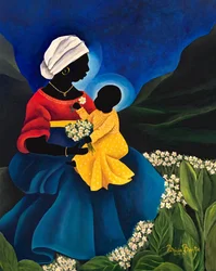 Madonna and child with daisies