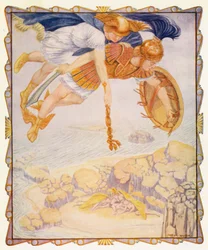 Perseus sees the Gorgons