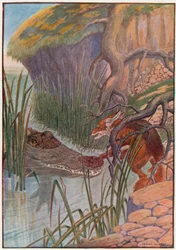 "Oh Dear! The Big Alligator Has My Paw in His Mouth!"