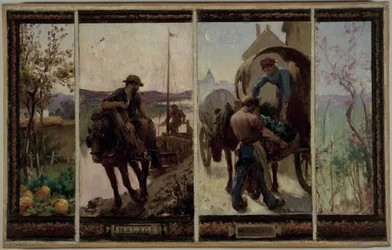 Sketch for Saint-Maur-des-Fossés Town Hall: Towing - Market Gardening