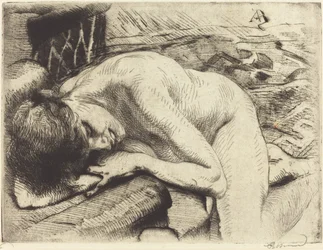Model Asleep on the Floor
