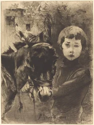 Robert Besnard and His Donkey, 1888