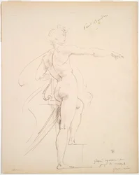 Study of Apollo for Marsyas (recto); Face in Profile (verso)
