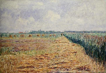 A Flat Dutch Landscape under a Summer Sky with Clear White Clouds, c.1890