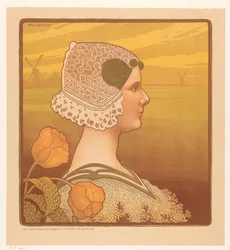 Portrait of Queen Wilhelmina in Traditional Dress