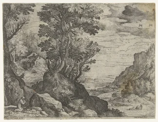 Mountain Landscape with Praying Hermit