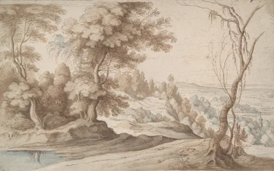 Landscape with Trees and View into a Valley