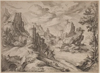 River Landscape with Travelers
