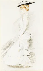 An Elegant Lady in a White Dress