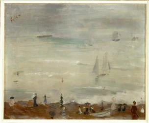 On the Beach, Dieppe, Impression, Grey Sea