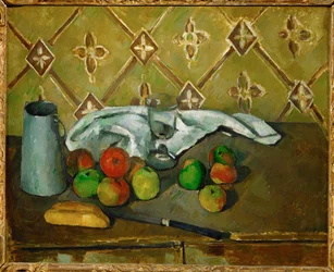 Fruits, Napkin and Jug of Milk