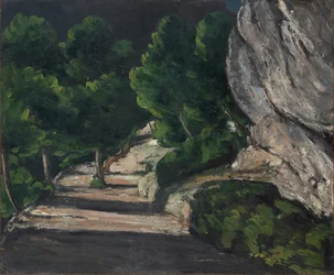 Landscape, Road with Trees in Rocky Mountains