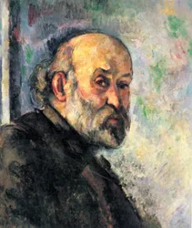 Self-Portrait on Blue Background