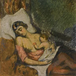 Woman breastfeeding her child