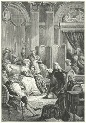 A salon at the beginning of the reign of Louis XVI of France