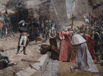 The Siege of Pavia from the painting by Boutigny - First coalition: revolt of the population of Pavia (Italy) against the French troops of Napoleon on 23 and 24 April 1796 during the first Italian campaign (1796-1797) after the painting of Paul-Emile Bouti