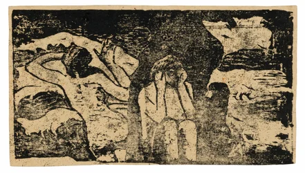 At the Black Rocks, from the Suite of Late Wood-Block Prints