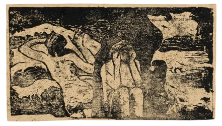 At the Black Rocks, from the Suite of Late Woodblock Prints