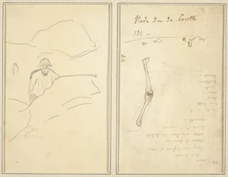 Breton Boy in a Landscape; Study of an Arm (verso)