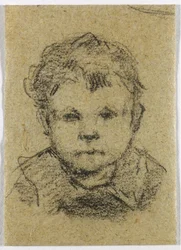 Emil Gauguin as a Child, Wearing a Collared Shirt