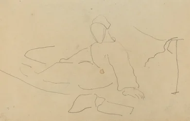 Figure Seated on the Ground (recto)