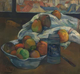 Fruit Bowl and Jug in Front of a Window. Probably 1890