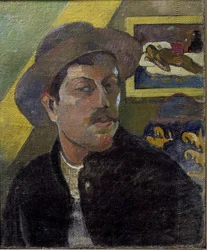 Portrait of the artist with hat