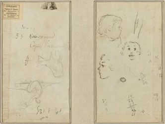 Seated Figure and a Cow; Three Studies of a Child