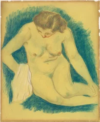 Seated Nude Seen from Above