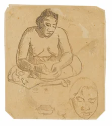 Seated Tahitian Woman; Standing Tahitian Woman
