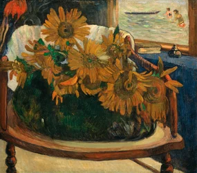 Sunflowers on an armchair