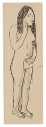 Tahitian Eve (related to the painting Parau ne te varua ino) (recto); Fragment of Inscription (related to Cahier pour Aline) (verso)